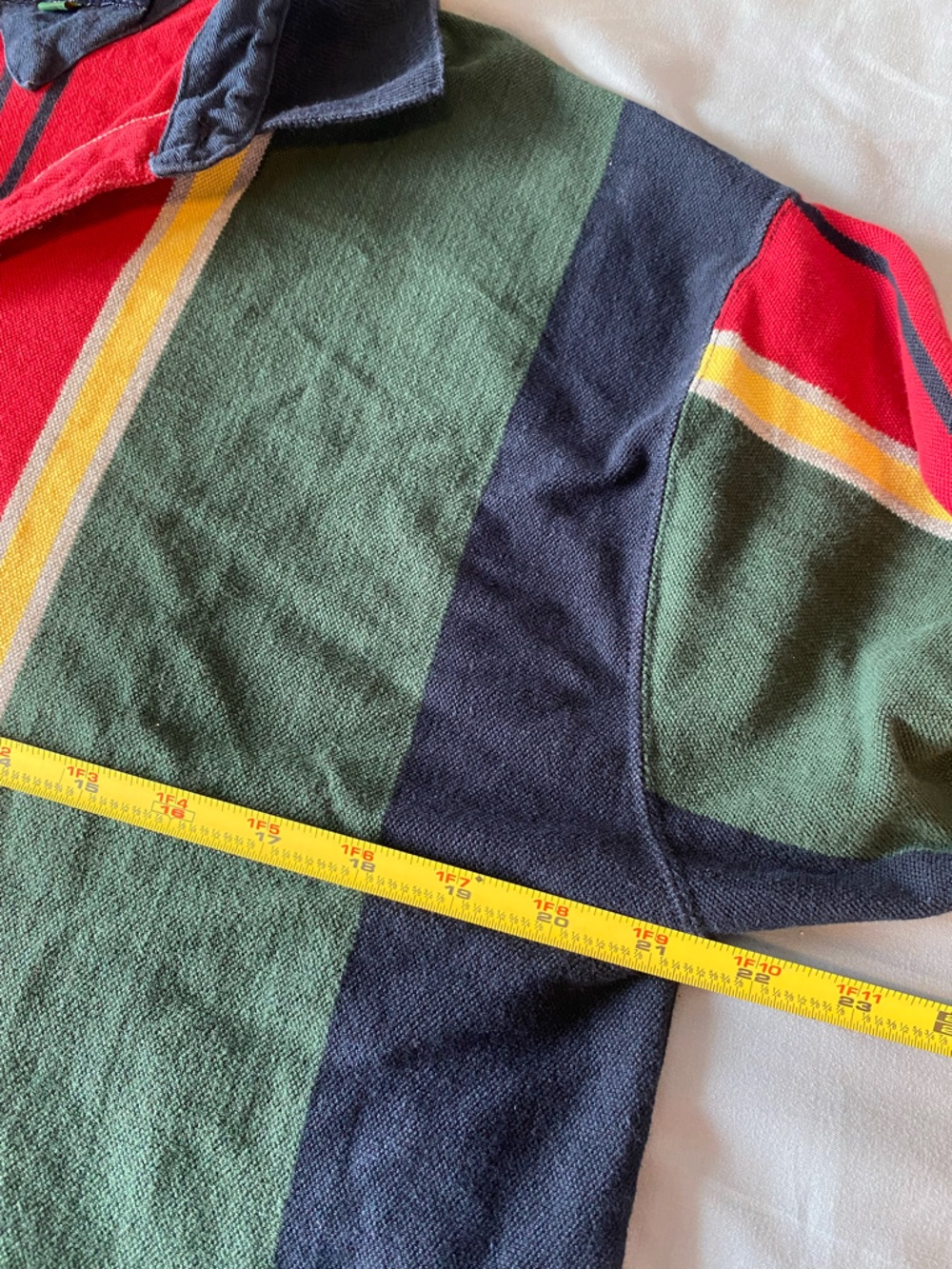Vintage 90s Colorblock Stripes Rugby Shirt Higher State Adventure Size L Retro - Picture 8 of 8